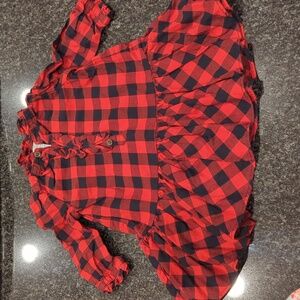 Ralph Lauren Red and Black Plaid Dress, Size 6 months